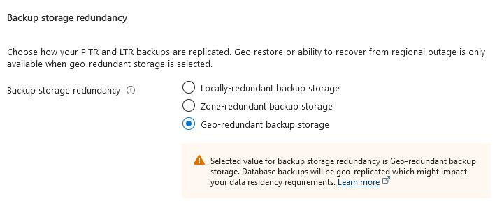 create azure backup redundancy
