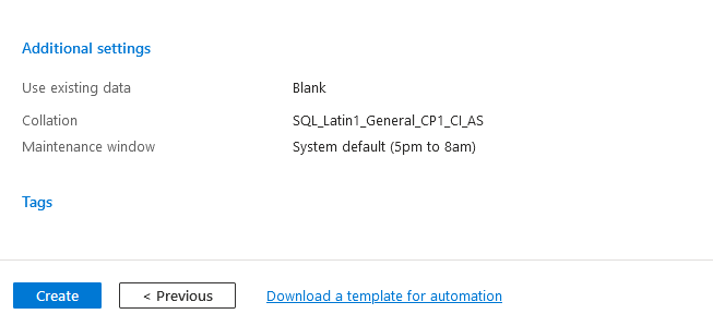 create azure review and create 3